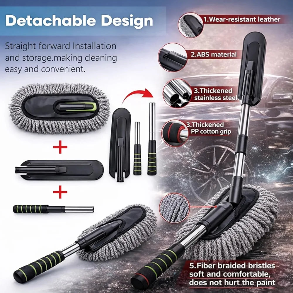 10 PCS Car Cleaning Kit Combo with Portable Car Vacuum Cleaner | Car Memory Foam Pillow with Car Dustbin, Detailing Brush, Microfiber Cloth, SUVs Cleaning Kit (Large 10 Pack)