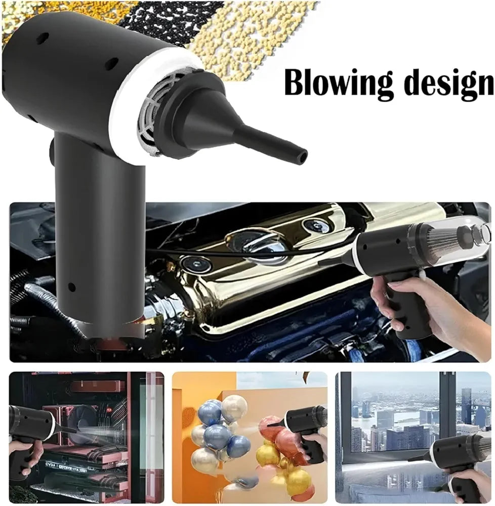 Azriel® 7 PCS Car Cleaning Kit with 3-in-1 Mini Vacuum Cleaner, Microfiber Cloth, Duster, Wheel Brush, Anti-Fog Spray & Glass Cleaning Tools (7 in 1 Car Combo)