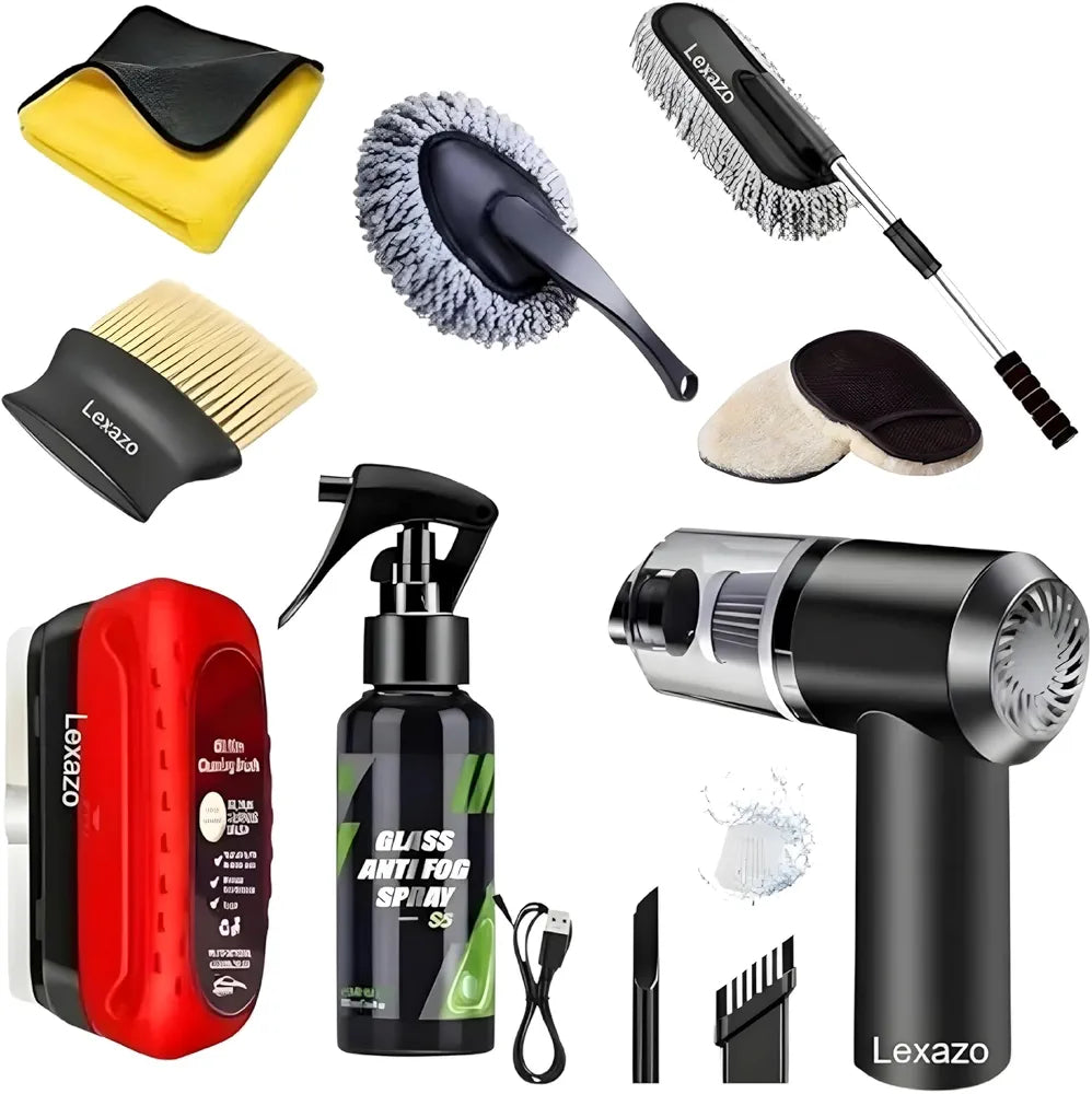 8 PCS Car Cleaning Kit with 3-in-1 Mini Vacuum Cleaner, Microfiber Cloth, Duster, Wheel Brush, Anti-Fog Spray & Glass Cleaning Tools (8 in1 Car Combo)
35%
off