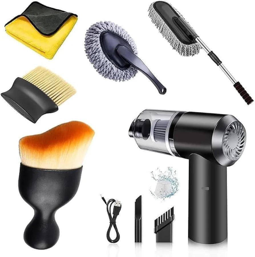 6-in-1 Car Cleaning Kit with Wireless Handheld Vacuum Cleaner, Microfiber Cloth, Car Duster, Dashboard Brush & Detailing Brush | Car Interior & Exterior Cleaning Accessories
54%
off