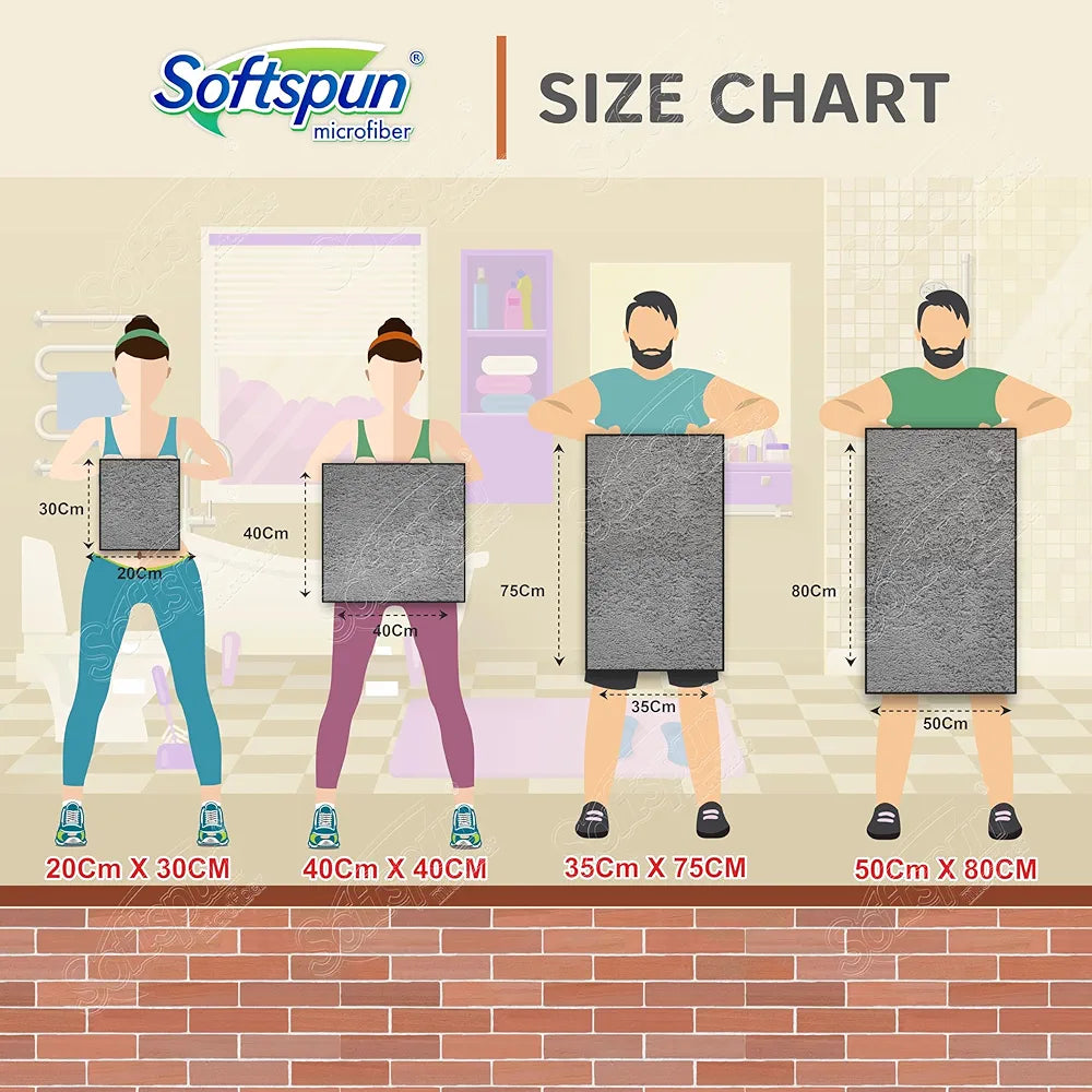 SOFTSPUN Microfiber Super Absorbent Small Wipes, 500 GSM 20X30 Cms 5 Pieces Grey! Silk Banded Edge Towel Set Extra Thick Microfiber Cleaning Cloths Perfect for Bike