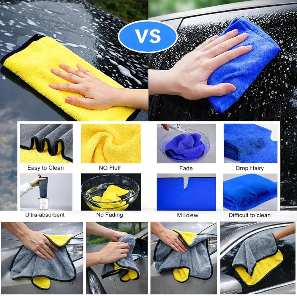 10 PCS Car Cleaning Kit Combo with Portable Car Vacuum Cleaner | Car Memory Foam Pillow with Car Dustbin, Detailing Brush, Microfiber Cloth, SUVs Cleaning Kit (Large 10 Pack)