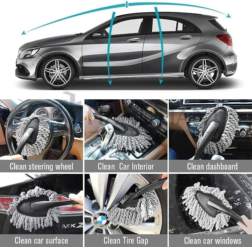 Azriel® 7 PCS Car Cleaning Kit with 3-in-1 Mini Vacuum Cleaner, Microfiber Cloth, Duster, Wheel Brush, Anti-Fog Spray & Glass Cleaning Tools (7 in 1 Car Combo)